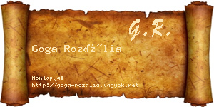 Goga Rozália névjegykártya